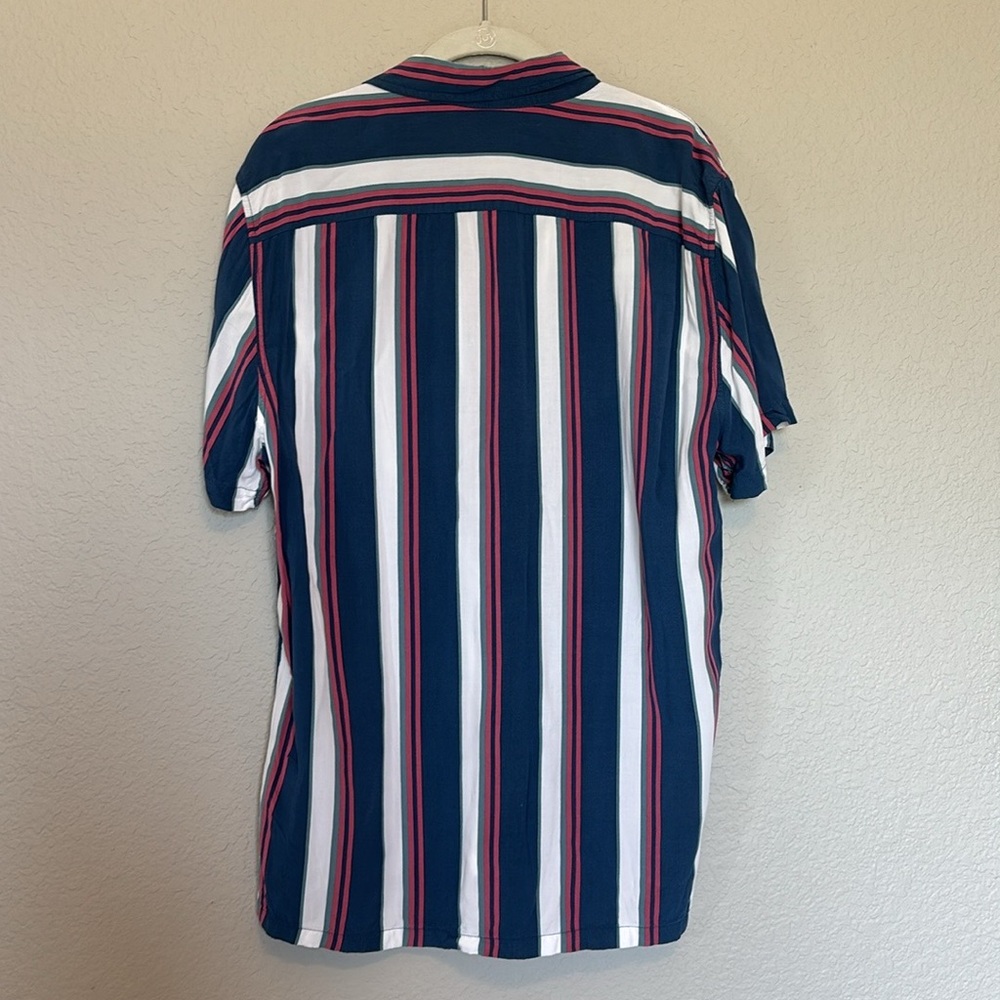 Abercrombie & Fitch Red, Blue, and White Striped Casual Shirt - Picture 3 of 10